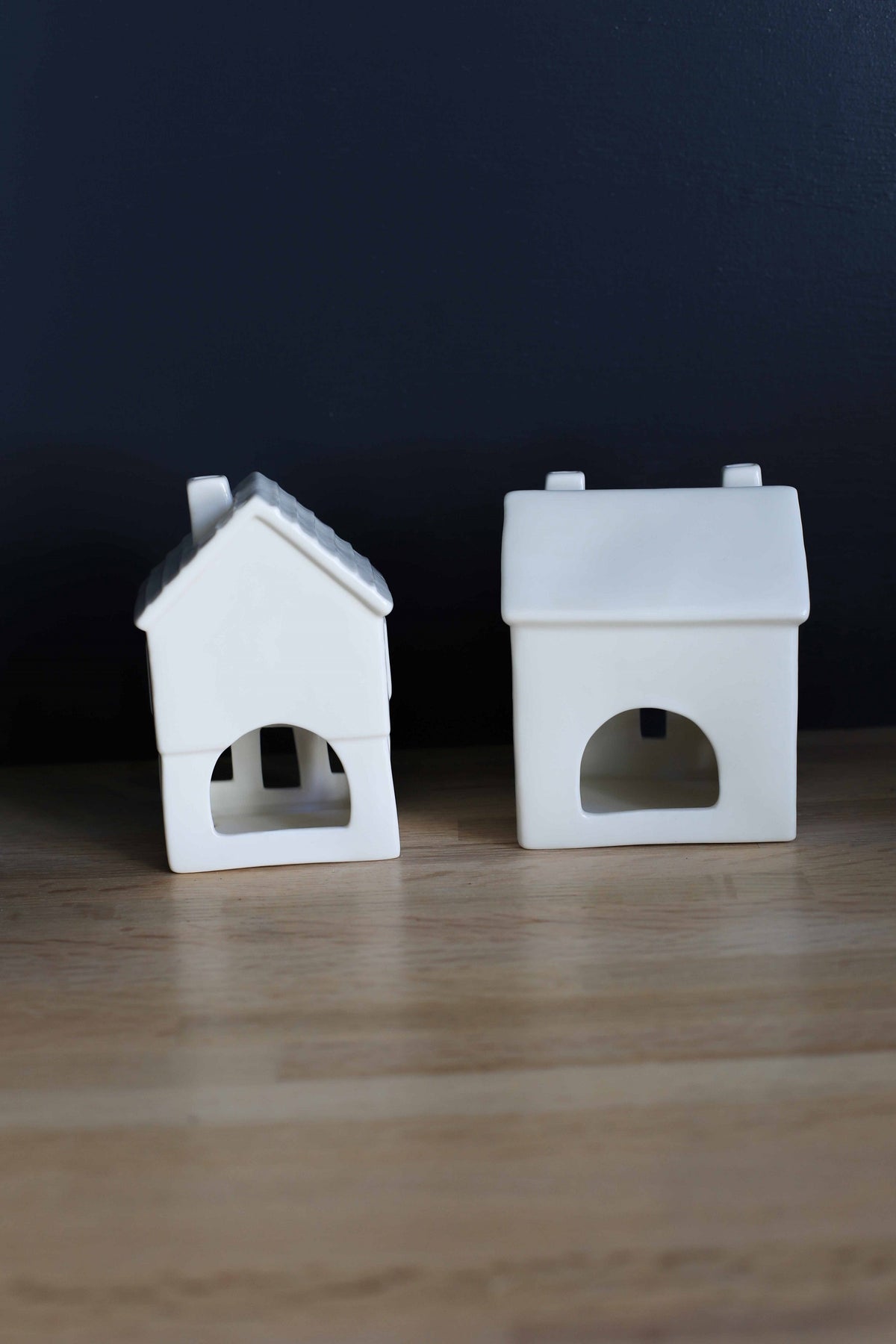 White Ceramic House Candle Holder