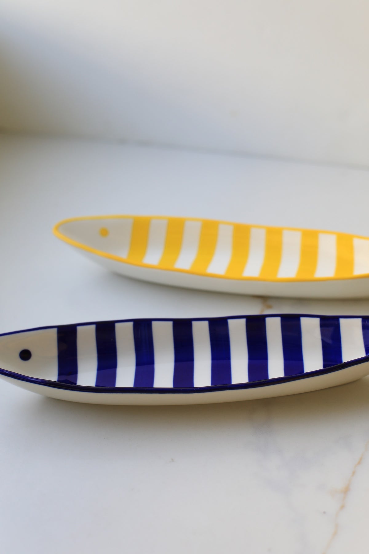 Striped Fish Shaped Ceramic Plate