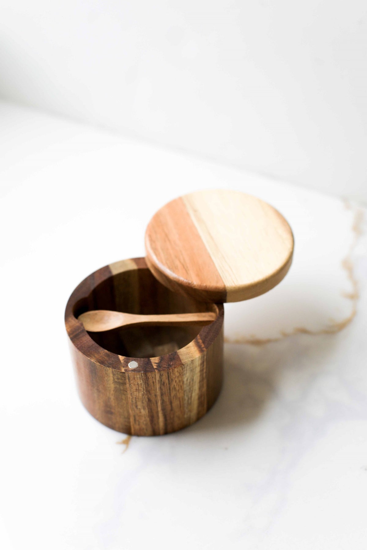 Wood Salt Cellar with Spoon