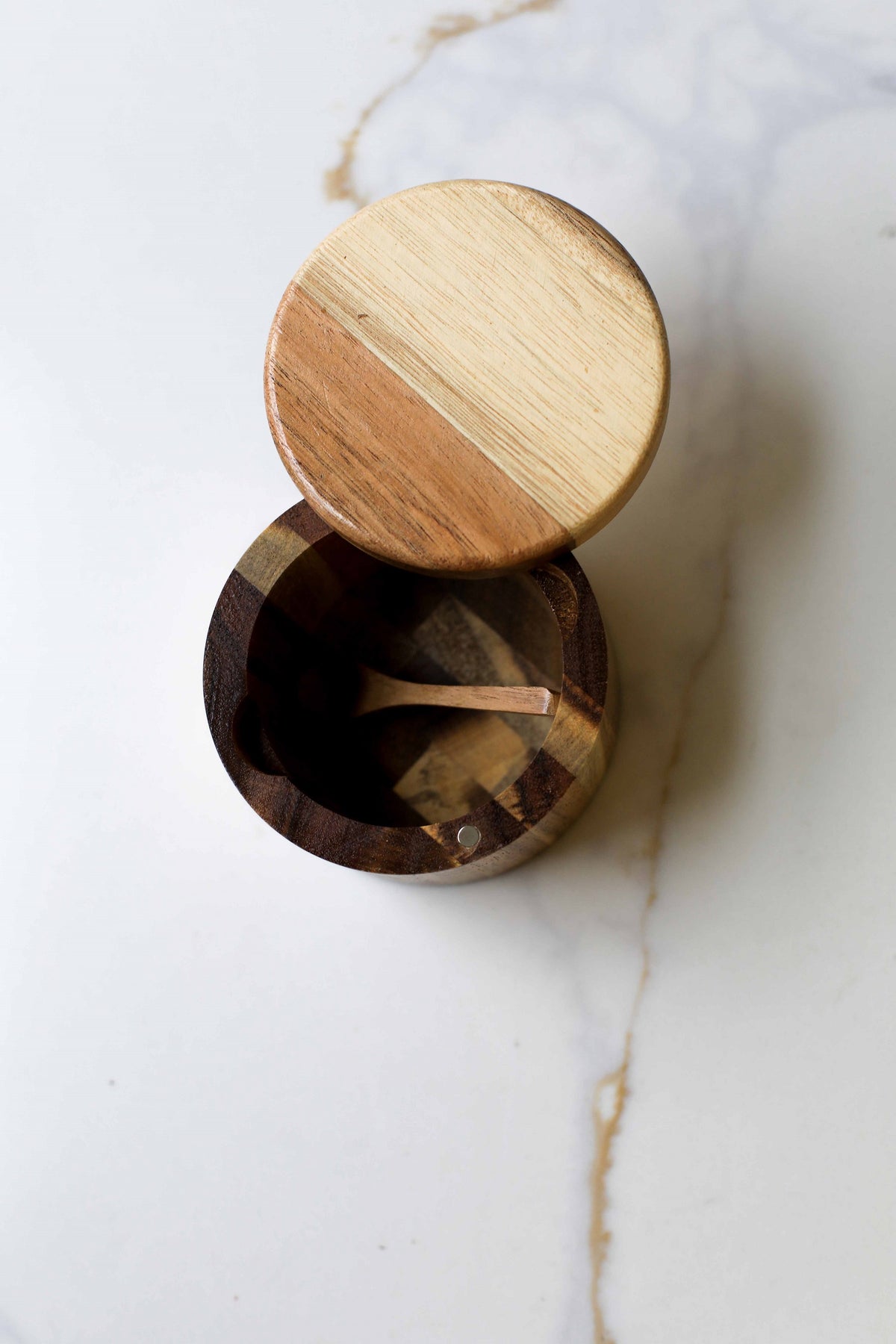 Wood Salt Cellar with Spoon