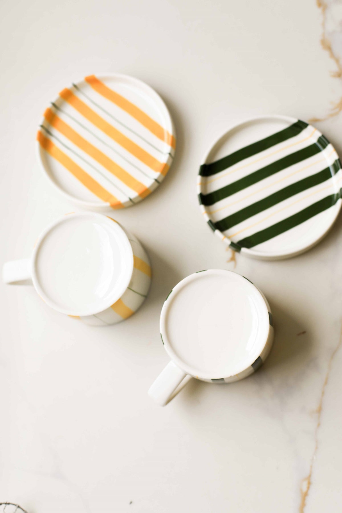 Linear Stripe Mug & Saucer Set