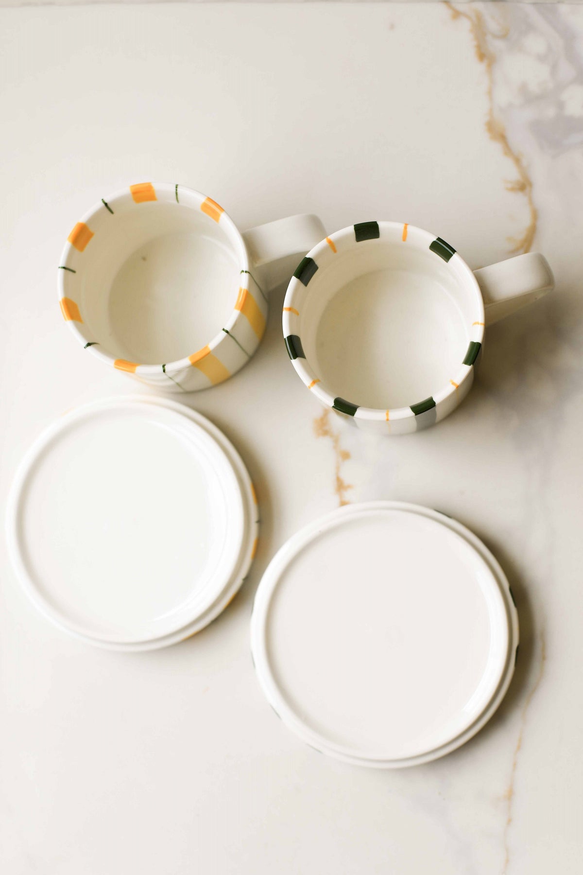 Linear Stripe Mug & Saucer Set