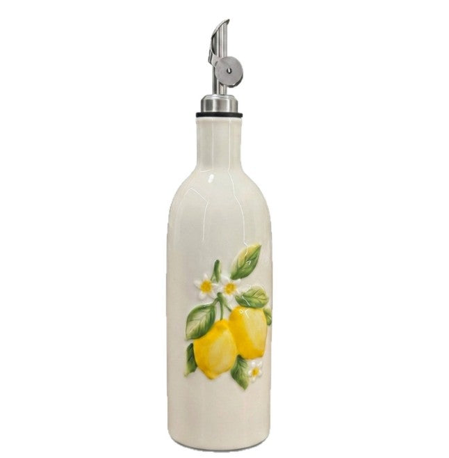 Floral Oil & Vinegar Dispenser Bottle