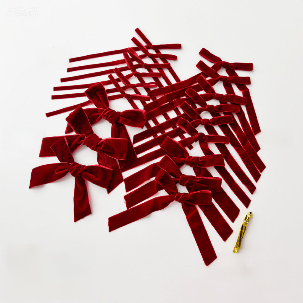 Christmas Bowknot Ribbon Decoration Set