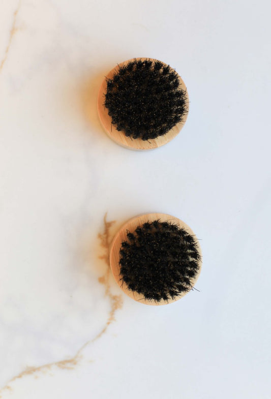 Round Bamboo Beard Brush
