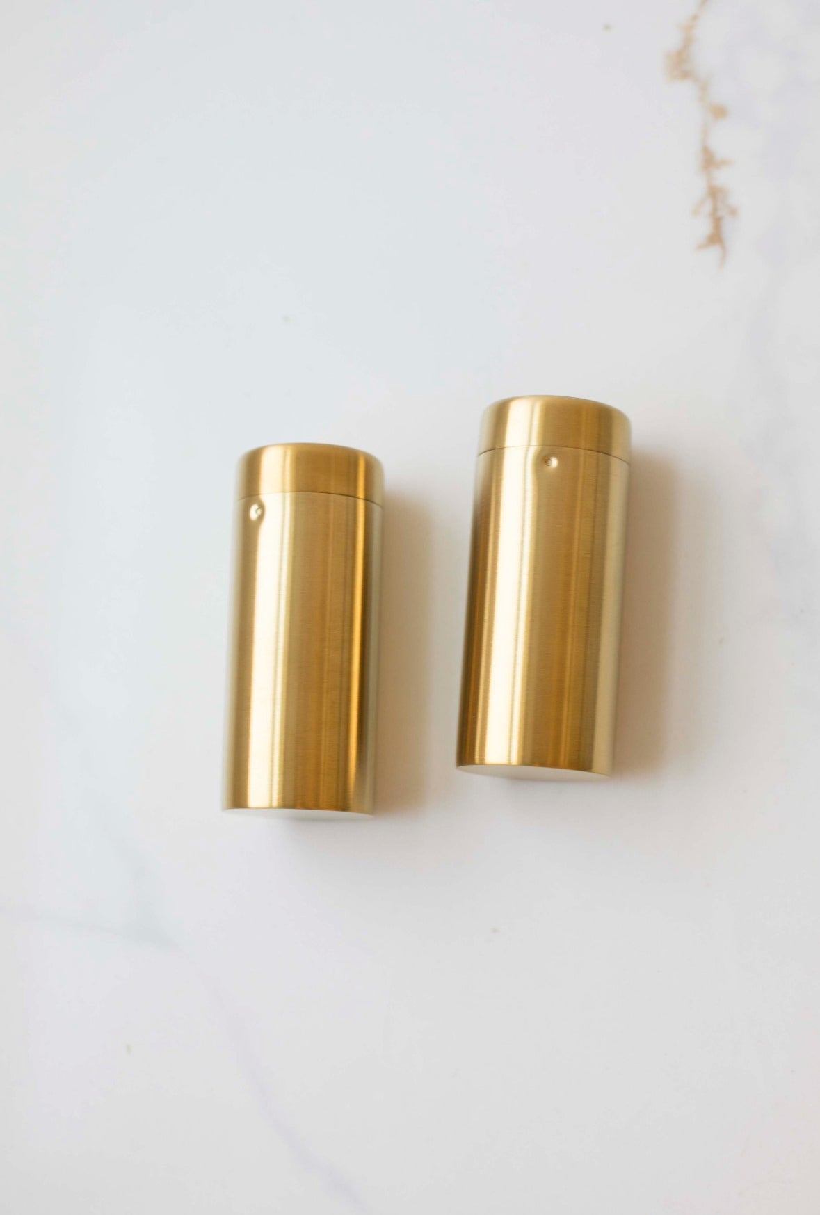 Brass Salt and Pepper Shakers Set