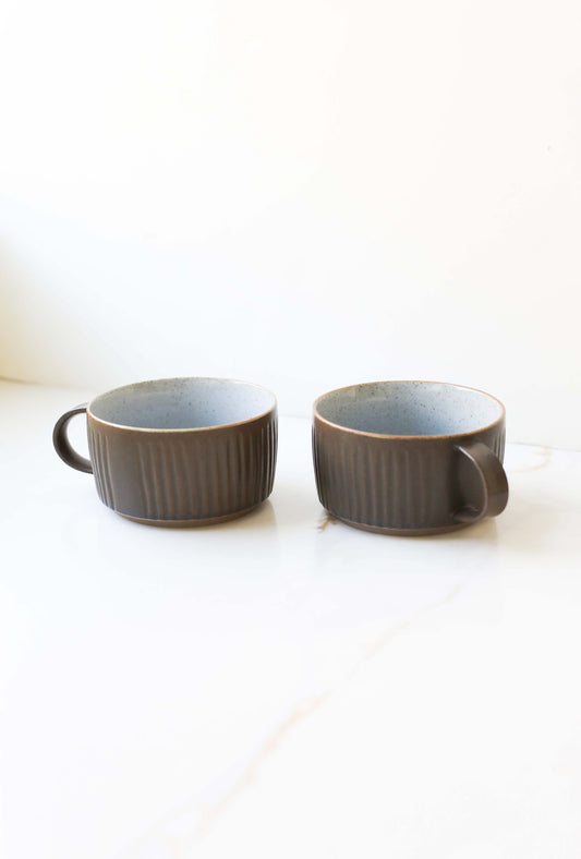 Ribbed Ceramic Coffee Mug