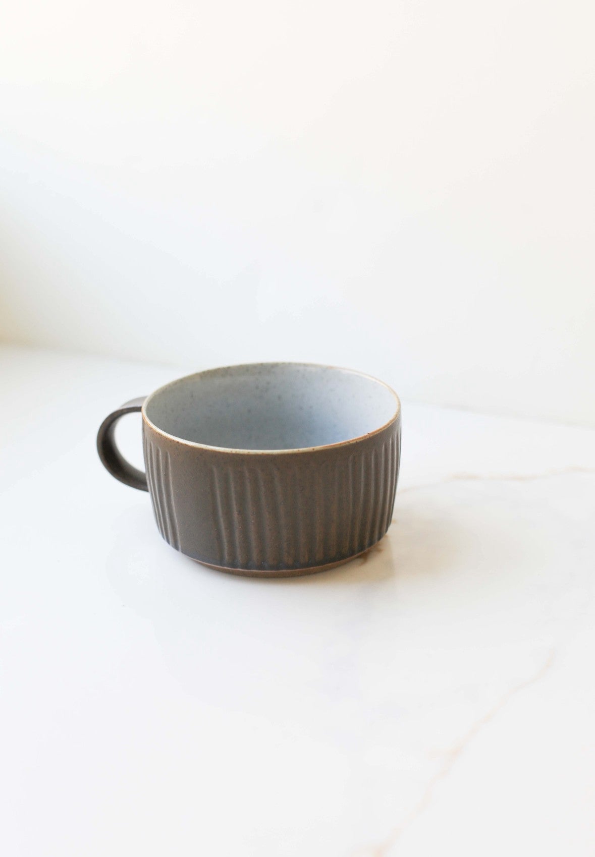 Ribbed Ceramic Coffee Mug