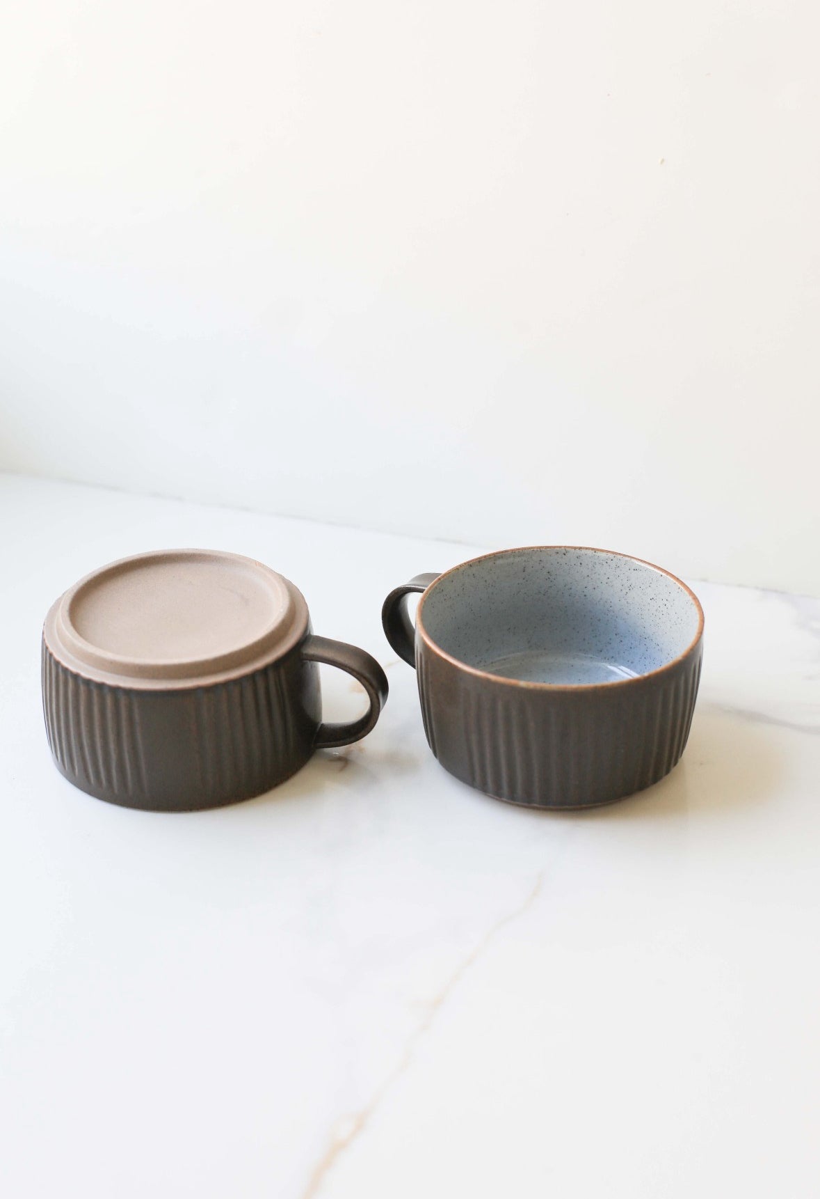Ribbed Ceramic Coffee Mug