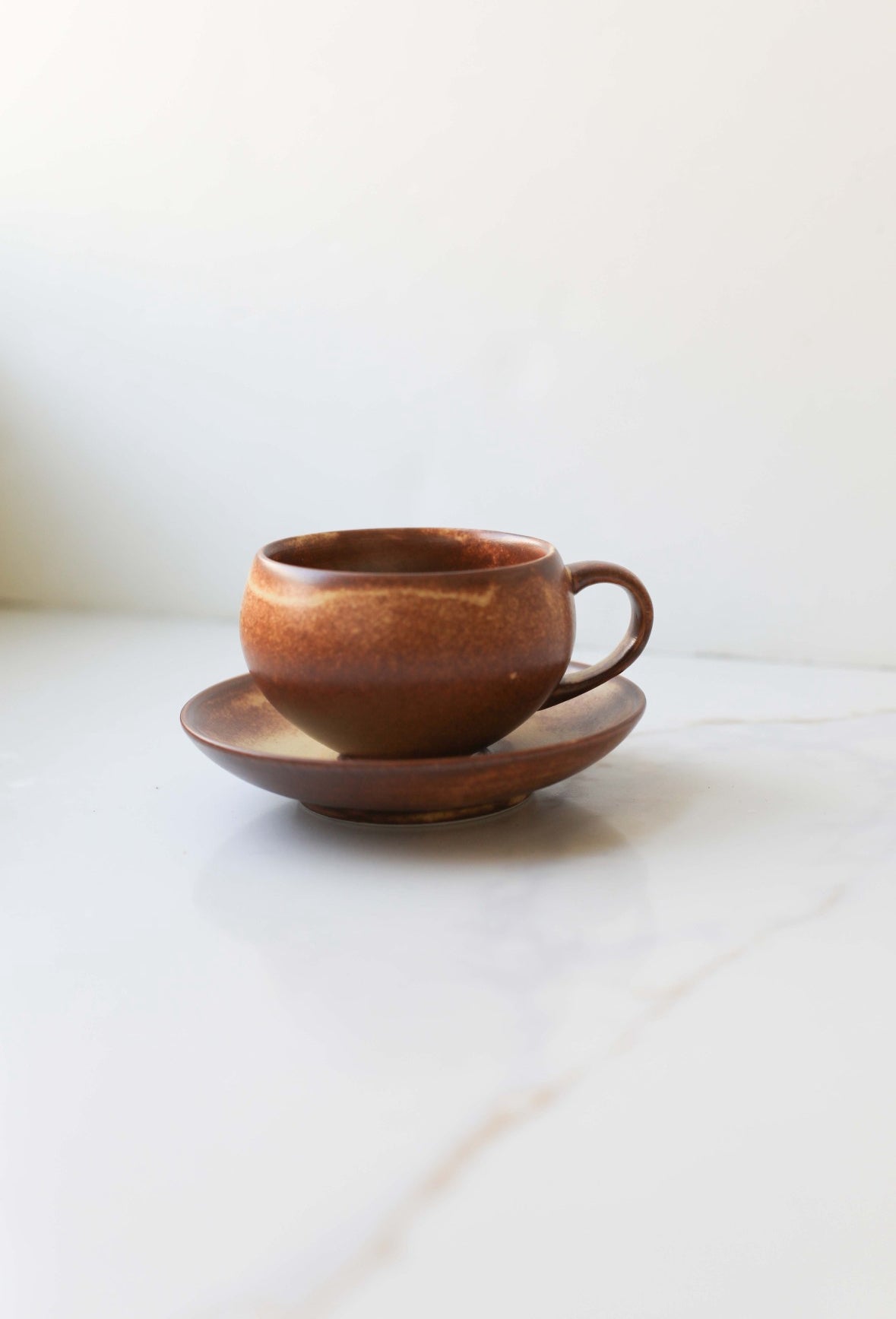 Ceramic Ginger Espresso Cup Saucer Set