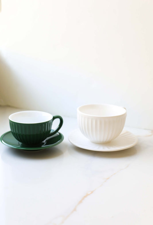 Ceramic Coffee Cup & Saucer Set