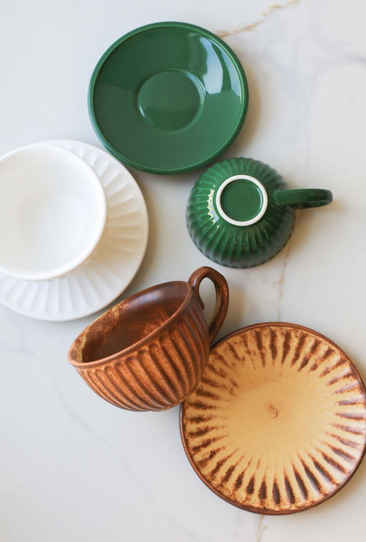 Ceramic Coffee Cup & Saucer Set