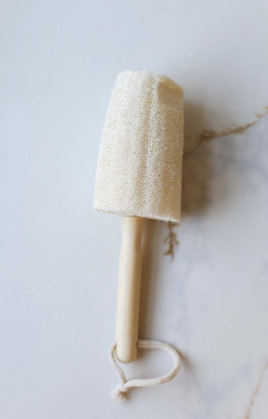 Natural Loofah Cleaning Brush with Wooden Handle