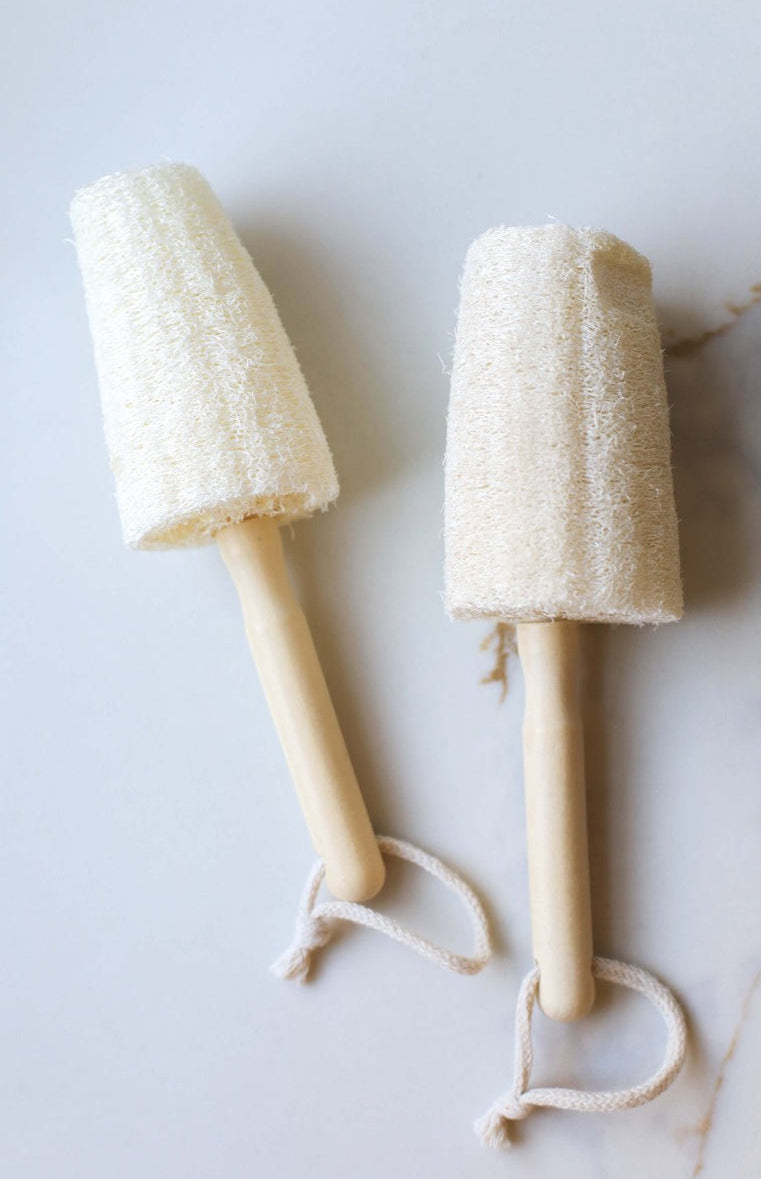 Natural Loofah Cleaning Brush with Wooden Handle