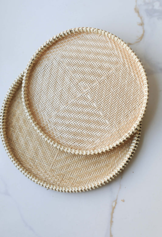 Bamboo Woven Round Tray