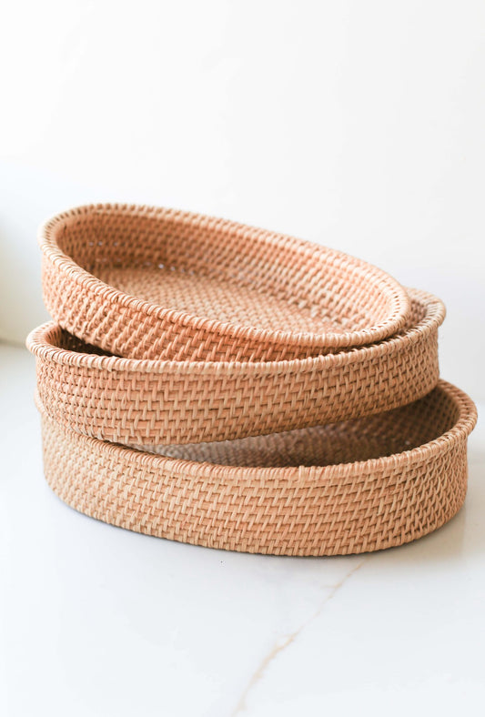 Rattan Oval Storage Tray