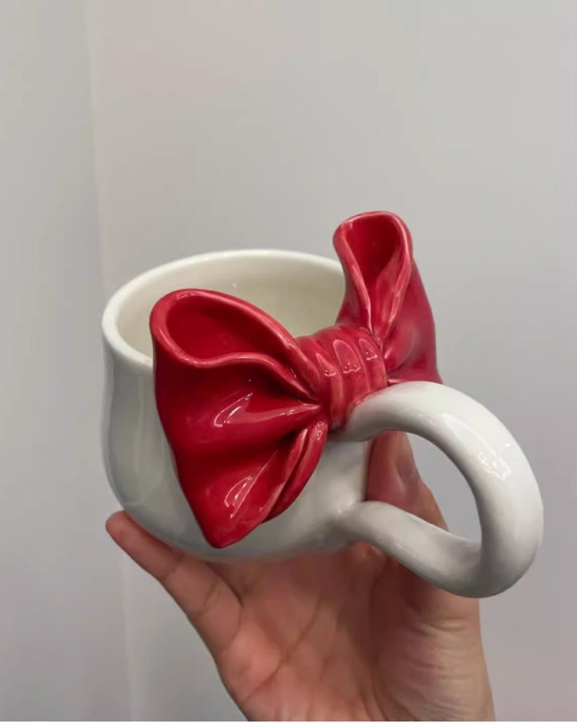 Red Bow White Mug
