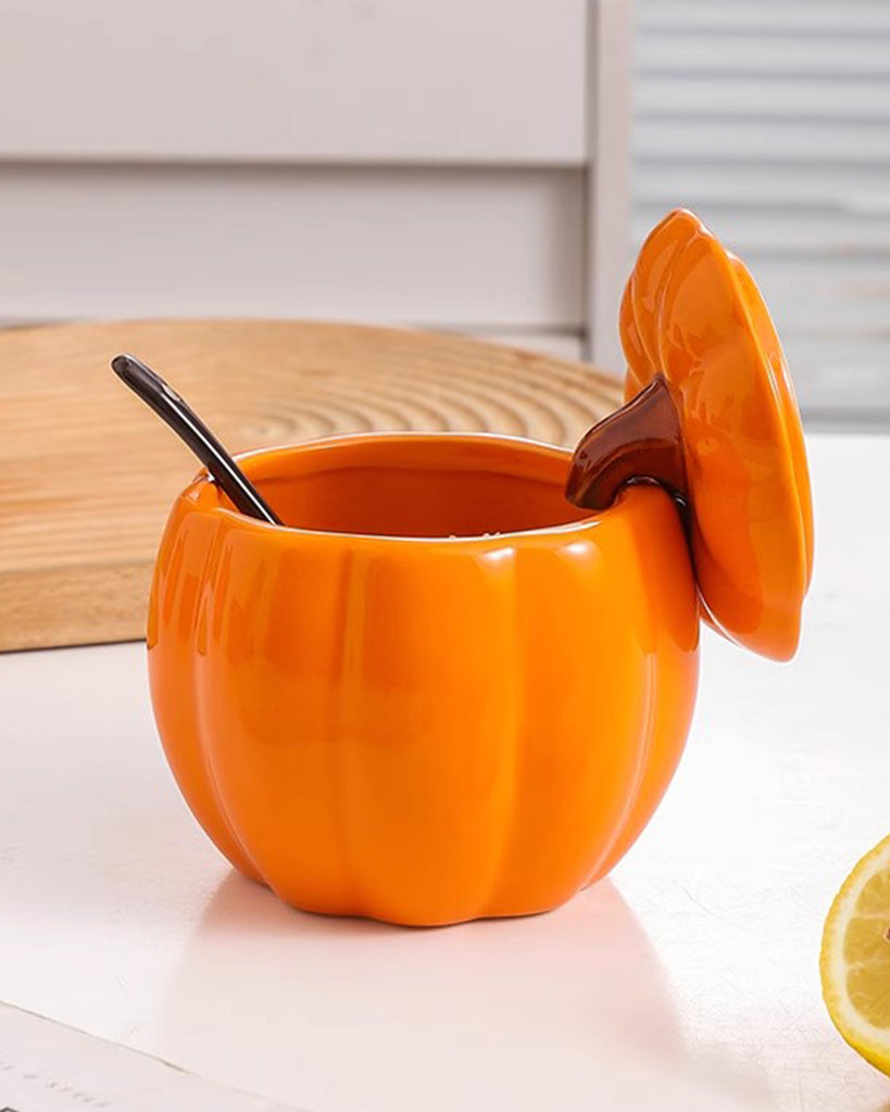 Ceramic Pumpkin Jar with Lid
