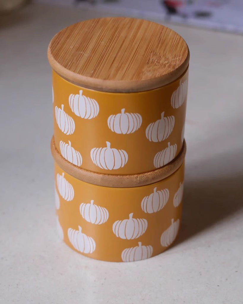 Pumpkin Storage Jar with Bamboo Lid