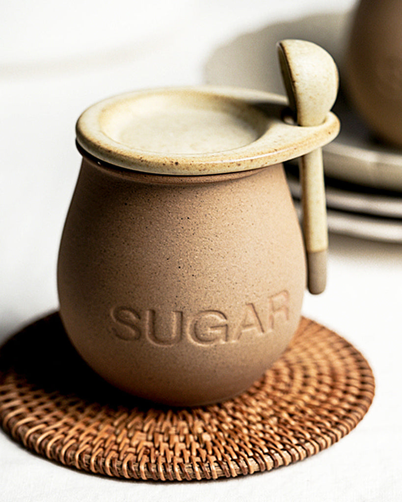Vintage Stoneware Salt and Sugar Jar
