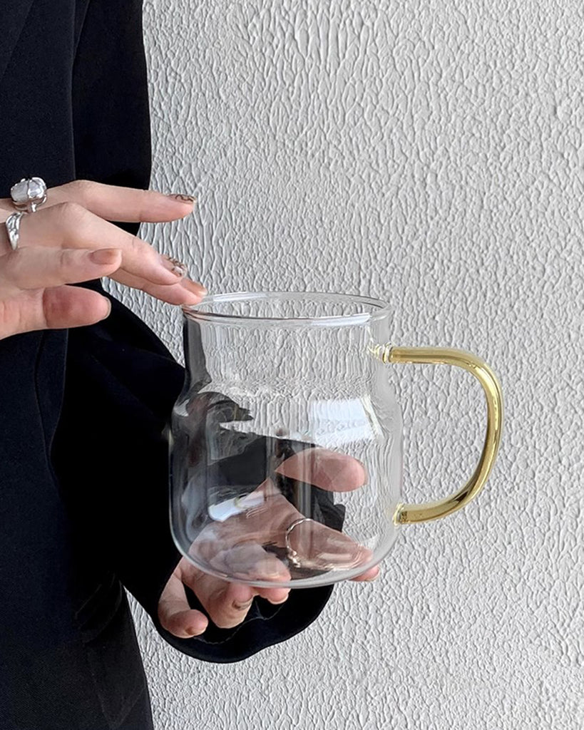 Glass Water Cup with Handle