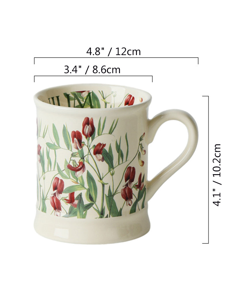 Classical Ceramic Flower Mug