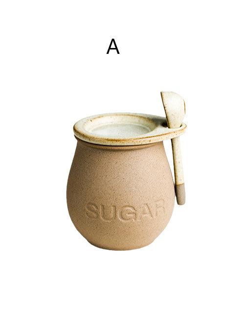 Vintage Stoneware Salt and Sugar Jar