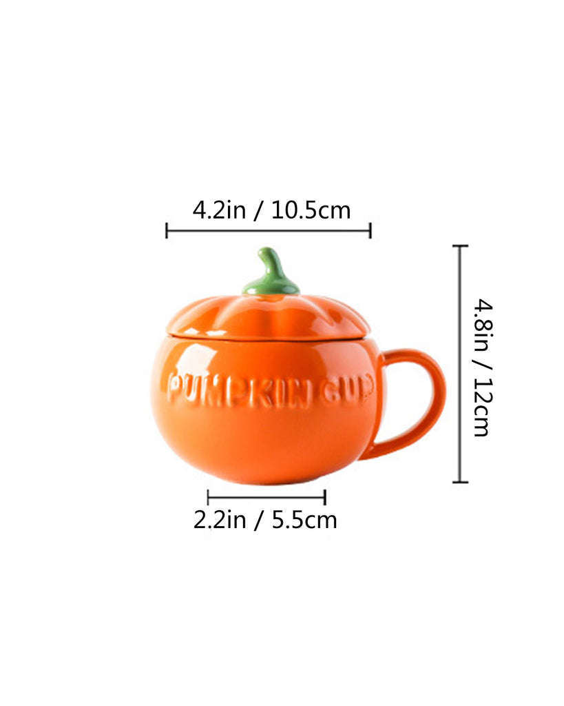 Ceramic Pumpkin Mug with Lid