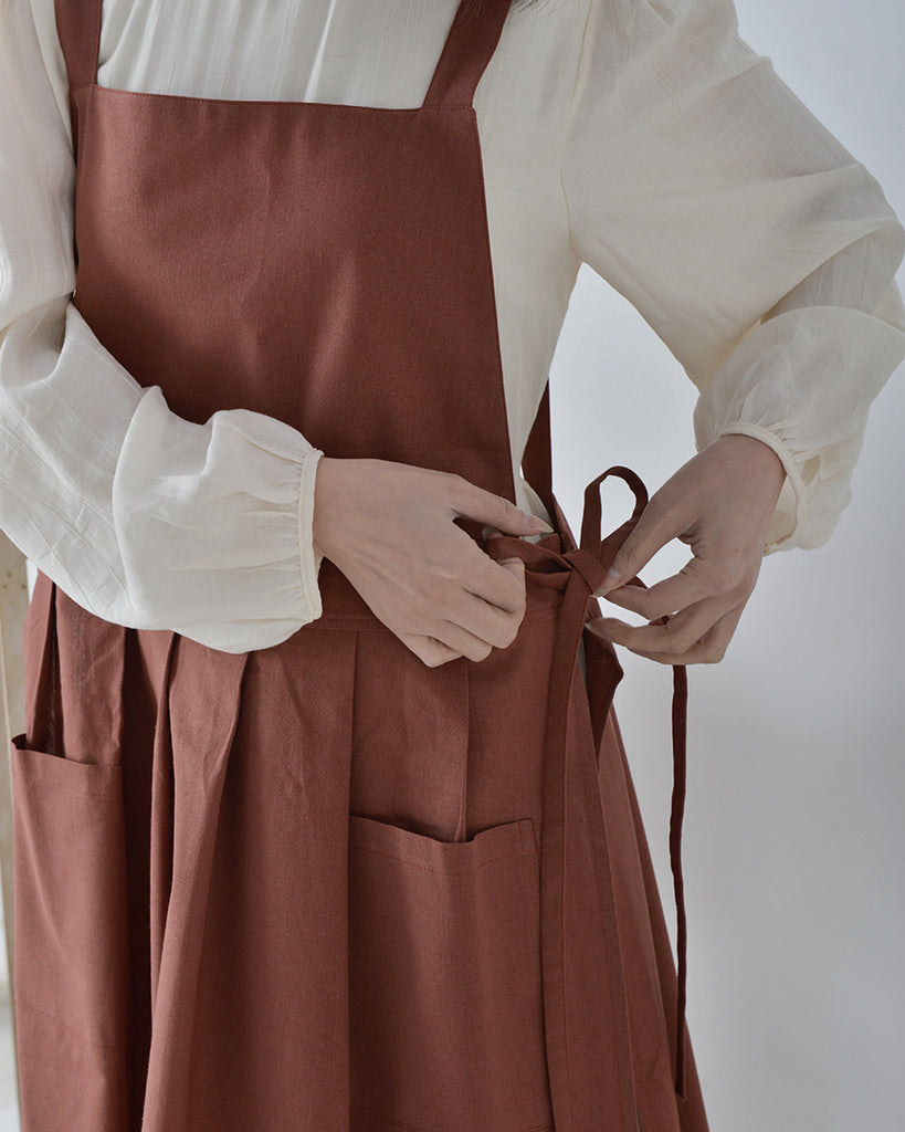 Cotton Side Tie Apron with Pockets