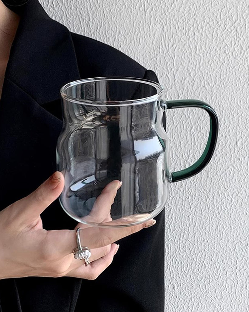 Glass Water Cup with Handle