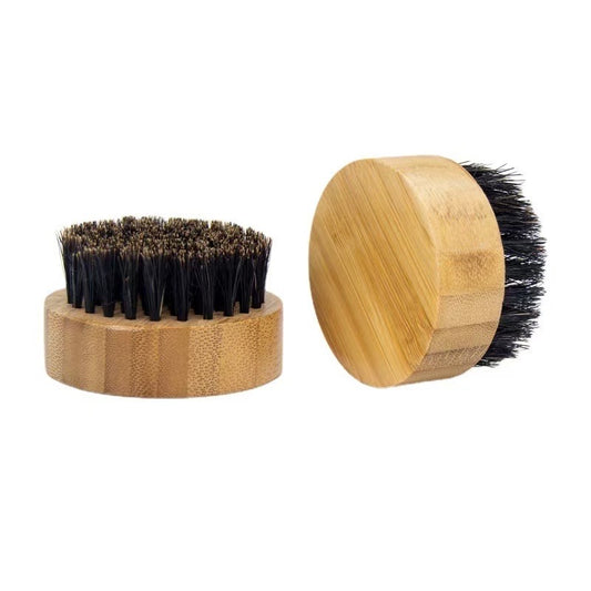 Round Bamboo Beard Brush