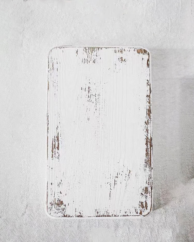 Rectangle Distressed White Wood Decorative Boards