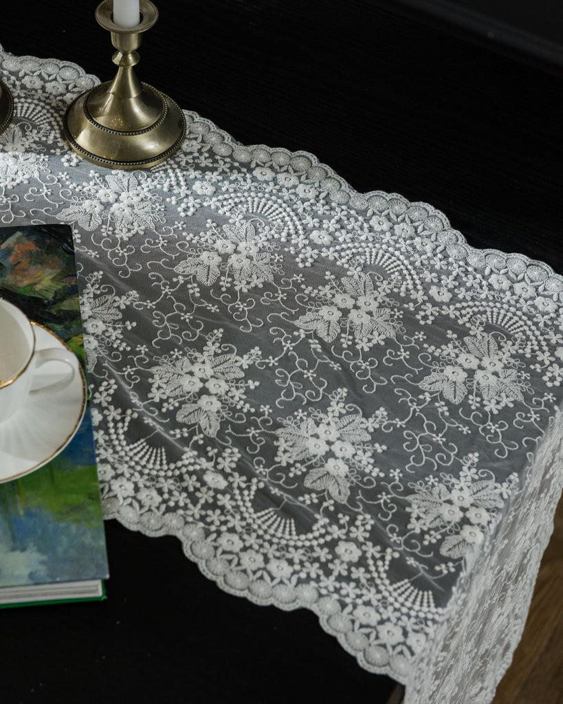Embroidered Lace Table Runner