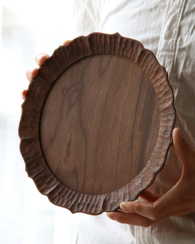 Hand Carved Cherry Wood Plates