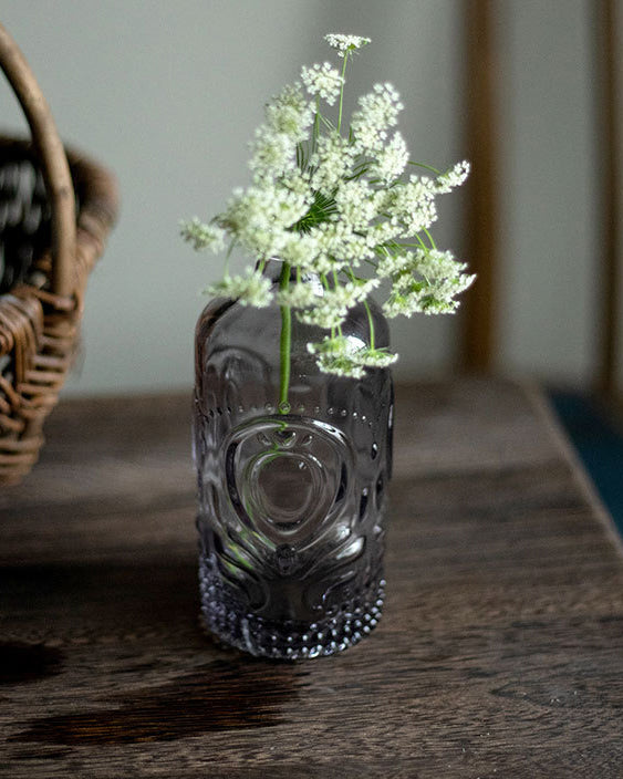 Green and White Vintage Glass Vase