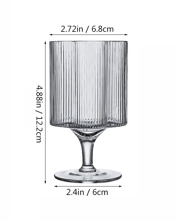 Flower Ribbed Glass Cup