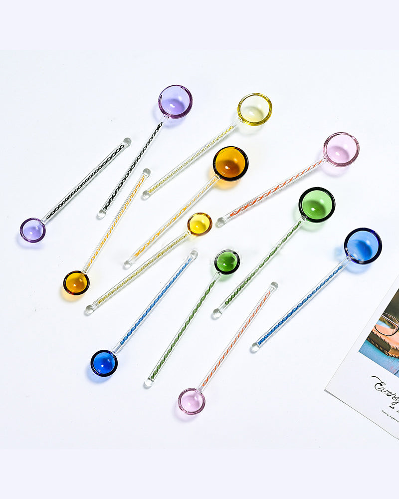Colored Glass Spoons