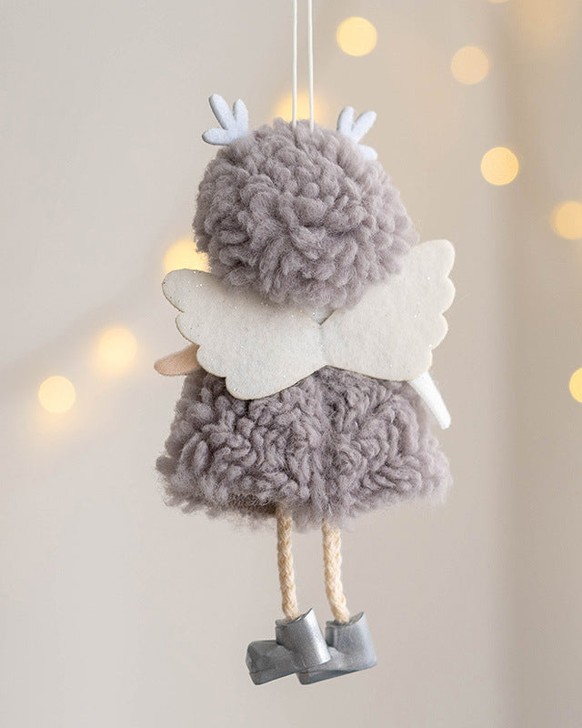 Christmas Top Hat Angel Antlers Plush Ornament