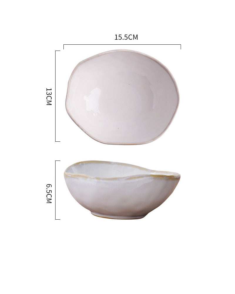 White Irregular Plates and Bowls