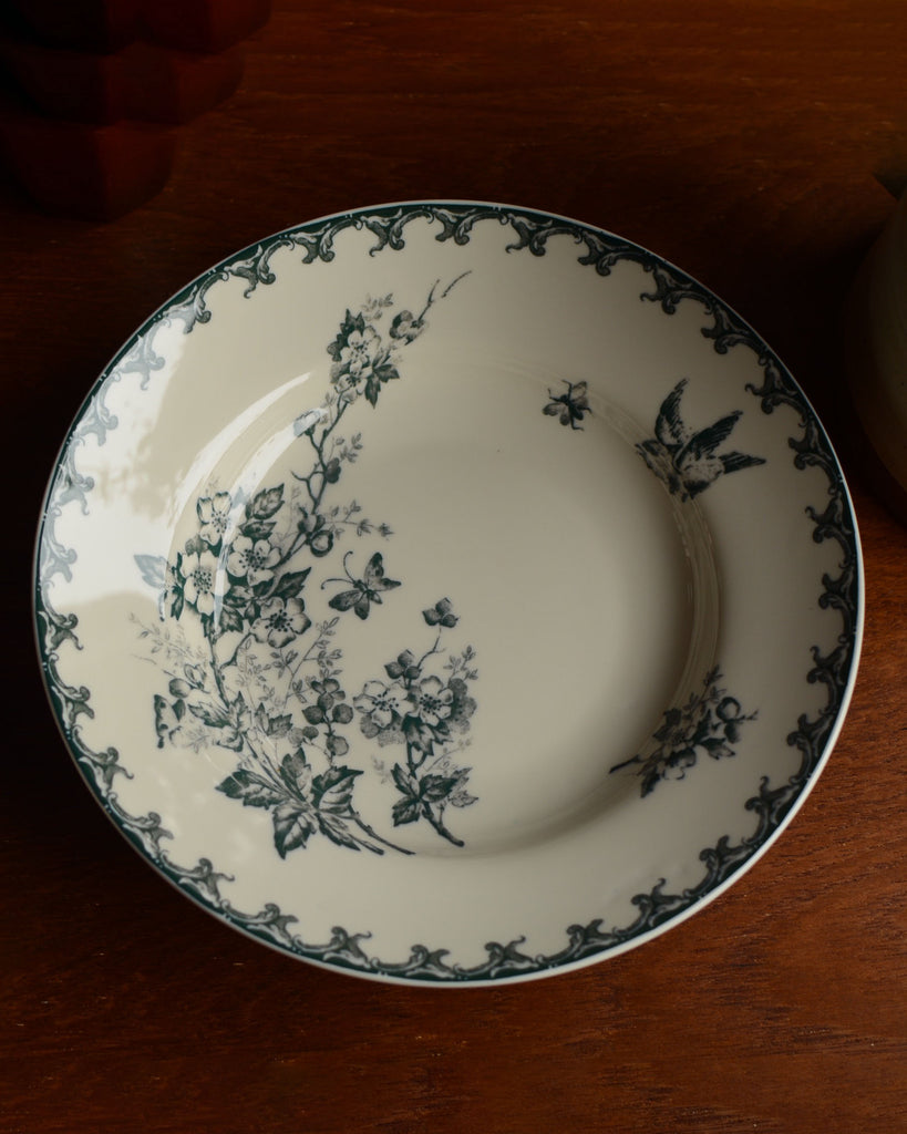 Vintage Green Hawthorn Soup Plate