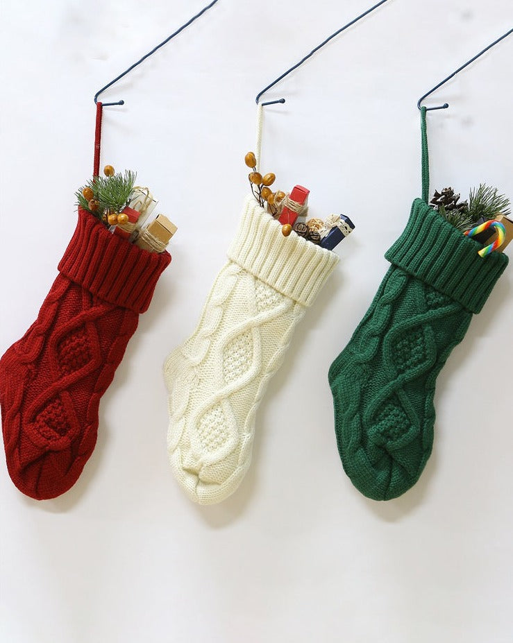 Cable Knit Knitted Christmas Stockings