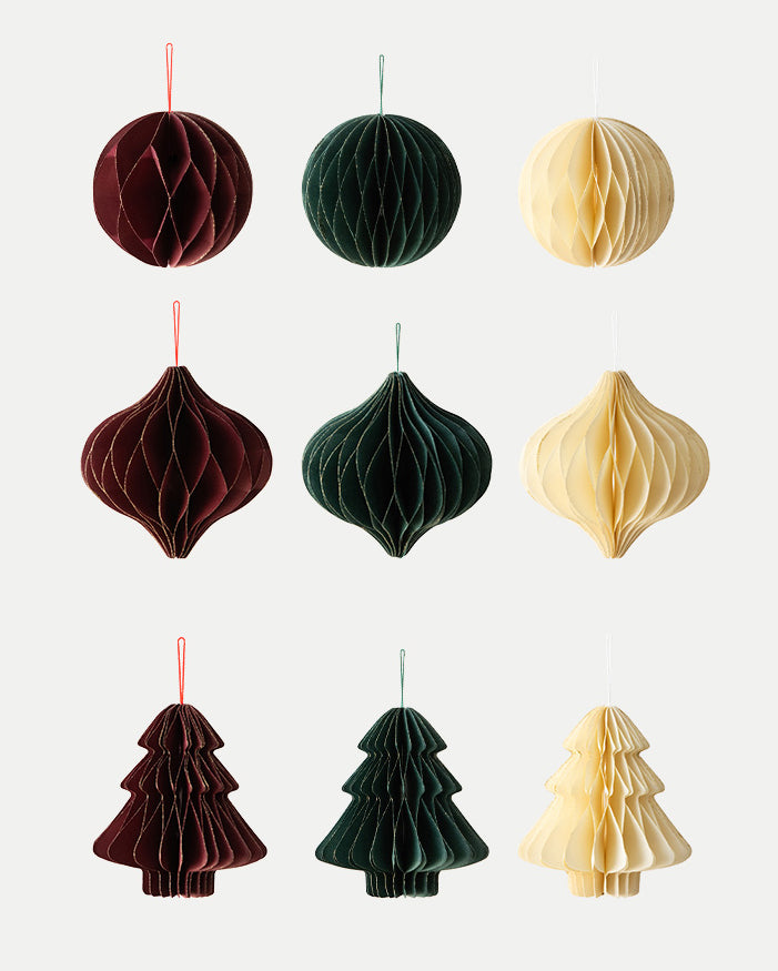Honeycomb Christmas Tree Ornaments