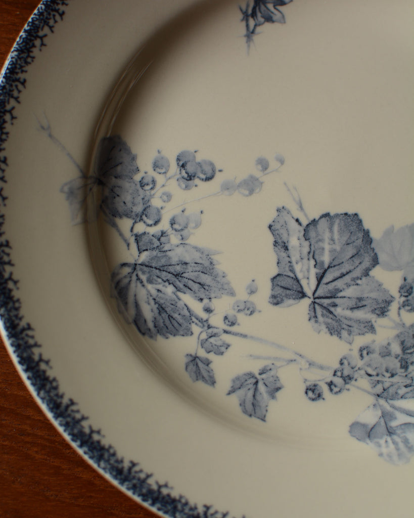 Vintage Blue Leaves Plates