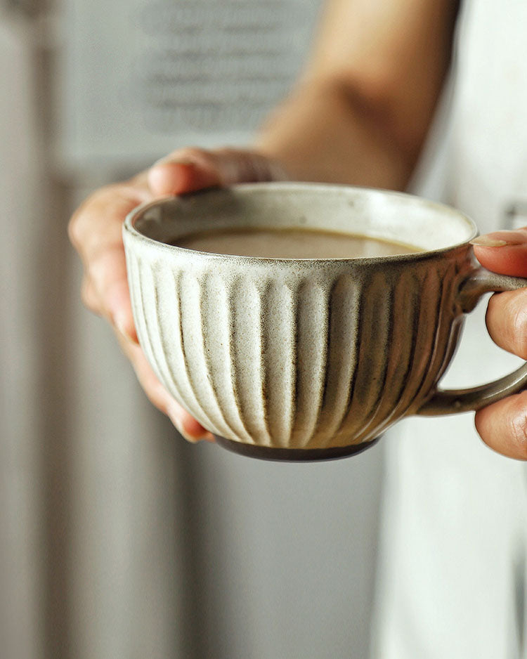 Rustic Coffee Mug with Saucer
