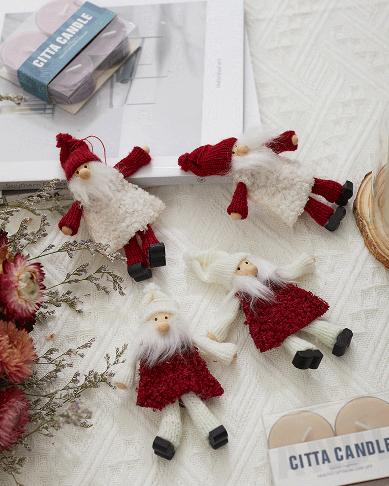 White Beard Faceless Old Man Knitted Doll Ornaments 