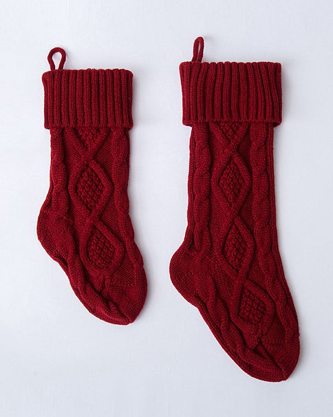 Cable Knit Knitted Christmas Stockings
