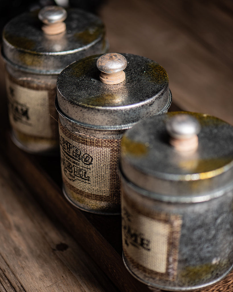 Rustic Metal Galvanized Canisters
