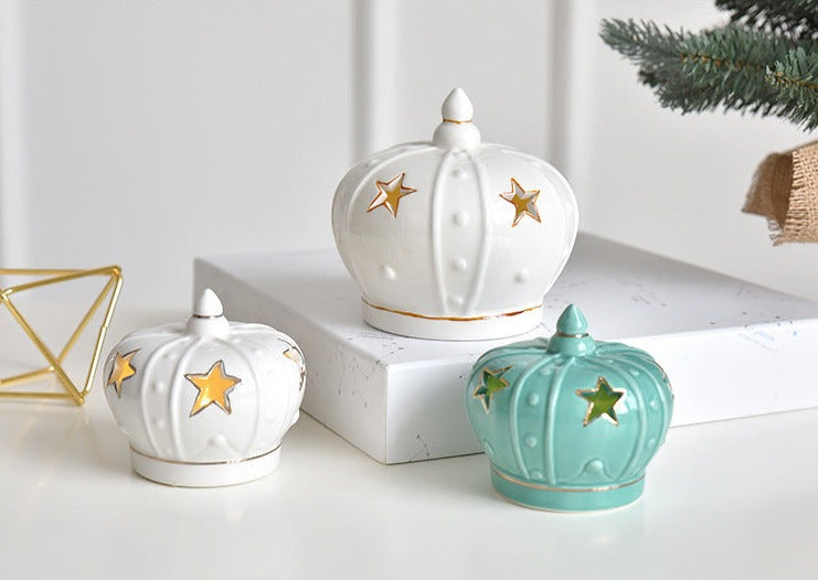 Crown Porcelain Christmas Ornaments