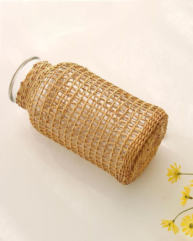Flower Vases with Rattan Cover