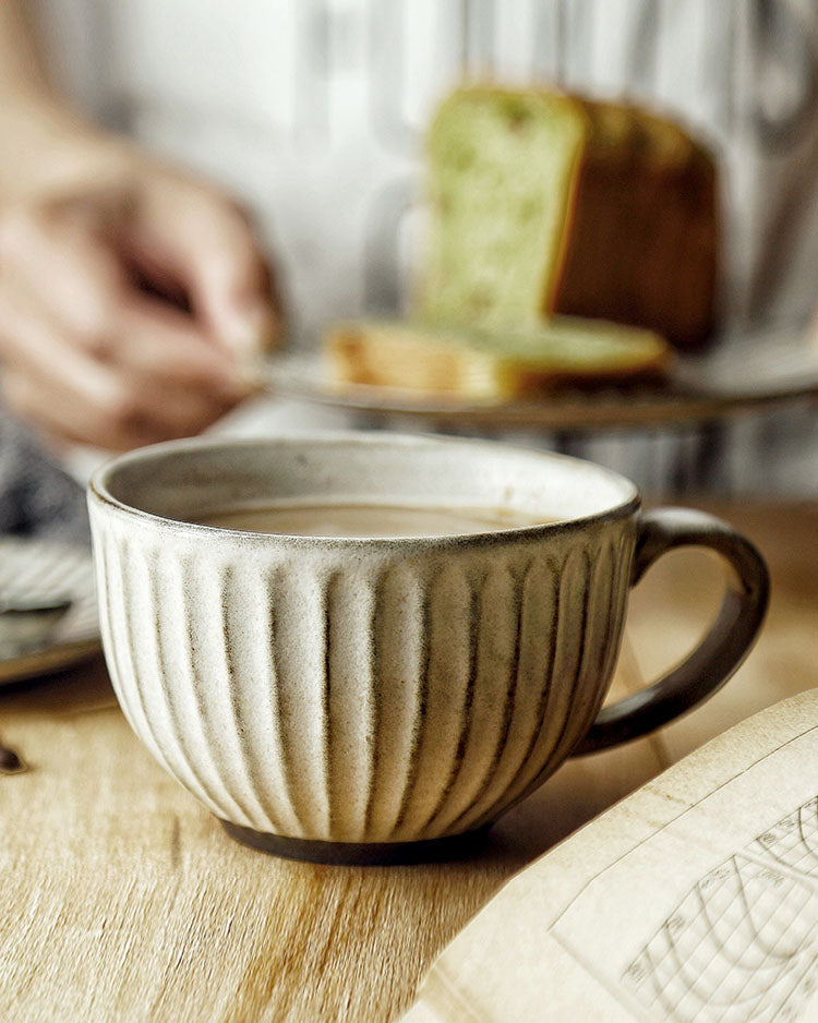 Rustic Coffee Mug with Saucer
